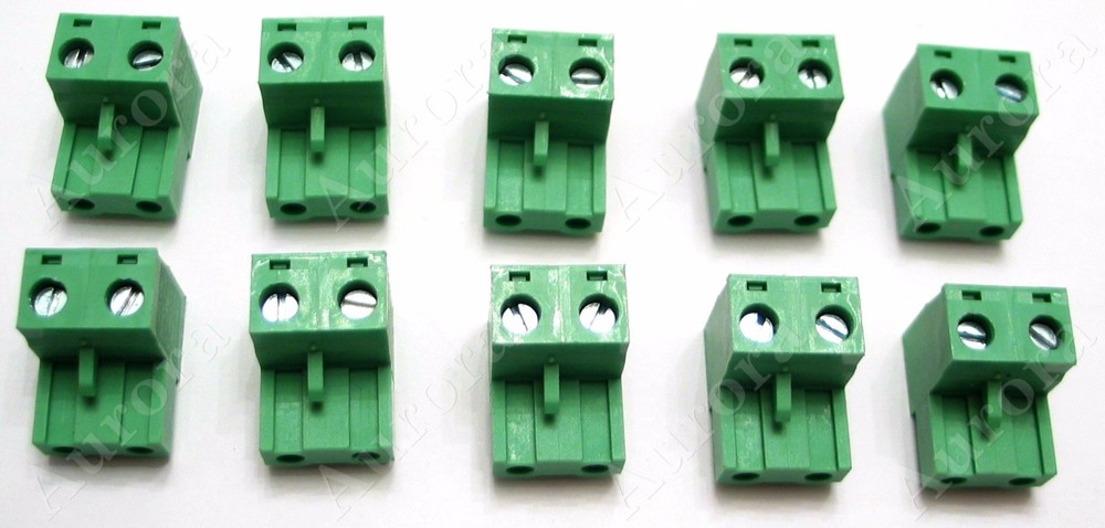 (10) 2 Pin / Pole - 7.62mm -Pluggable Connector - Terminal Block - Phoenix Plug