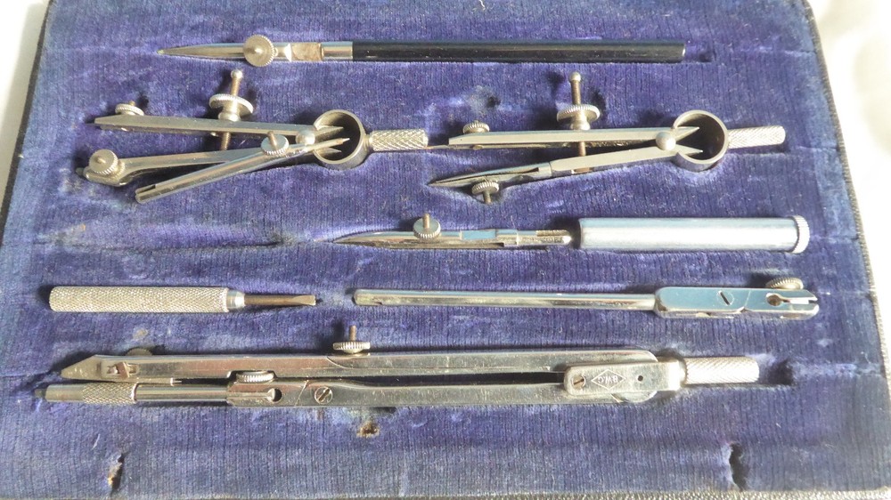 Vintage BWC London Compass Set