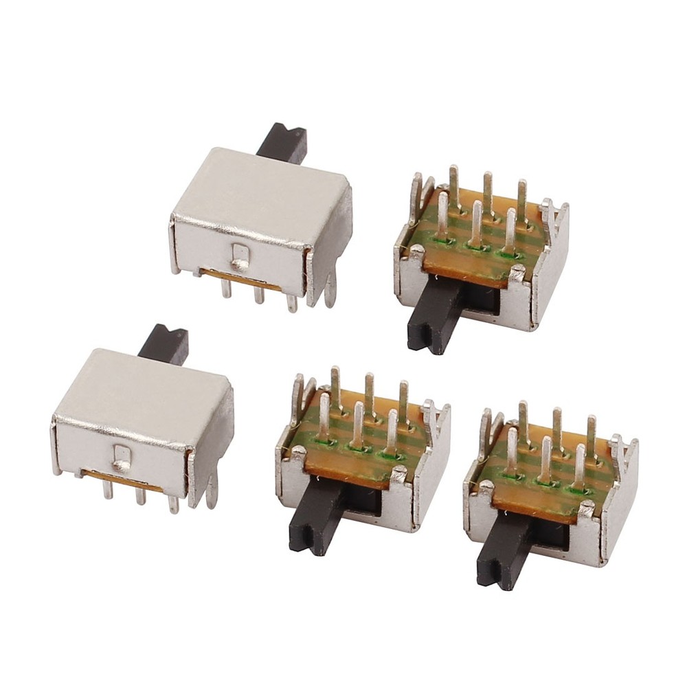 5Pack 2 Position Right Angle 6P DPDT Micro Slide Switch Latching Toggle Switch