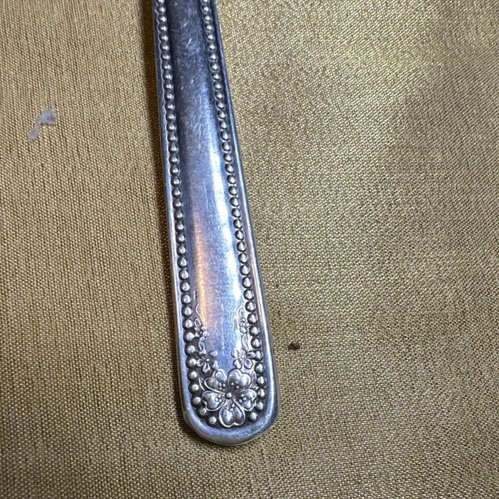 WM. Rogers & Son Silverplate Fork Beaded Pattern Antique Flatware