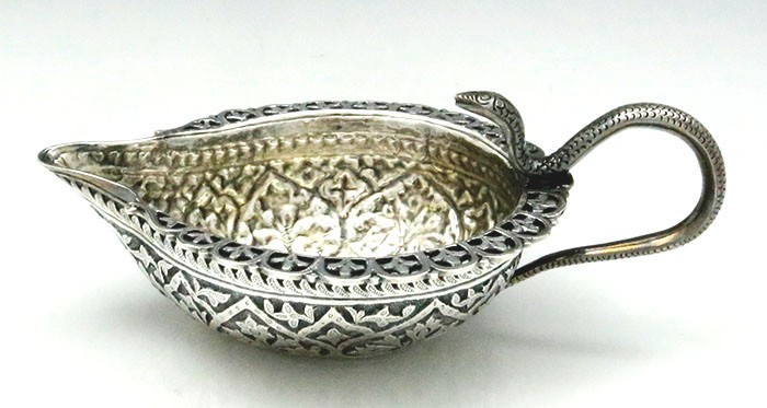 INDIAN Silver Cream Jug Pitcher Kashmir SNAKE Handle
