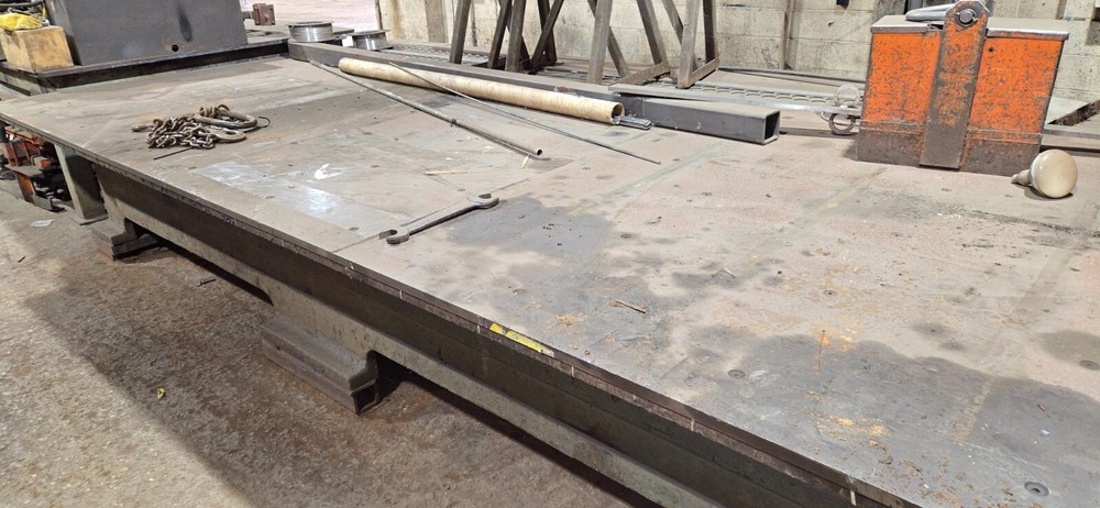 WELDING TABLE, LAYOUT TABLE, 181" X 101" X 33" TALL, GOOD