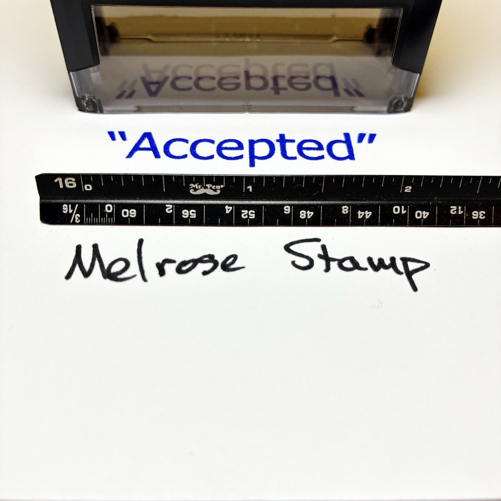 Accepted In Quotes Rubber Stamp Blue Ink Self Inking Ideal 4913