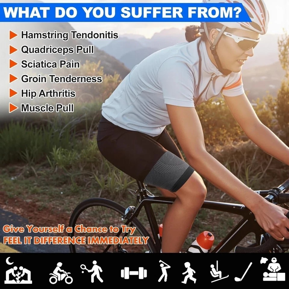 Leg Brace Compression Support Hip Sciatica Nerve Pain Relief Thigh Hamstring New
