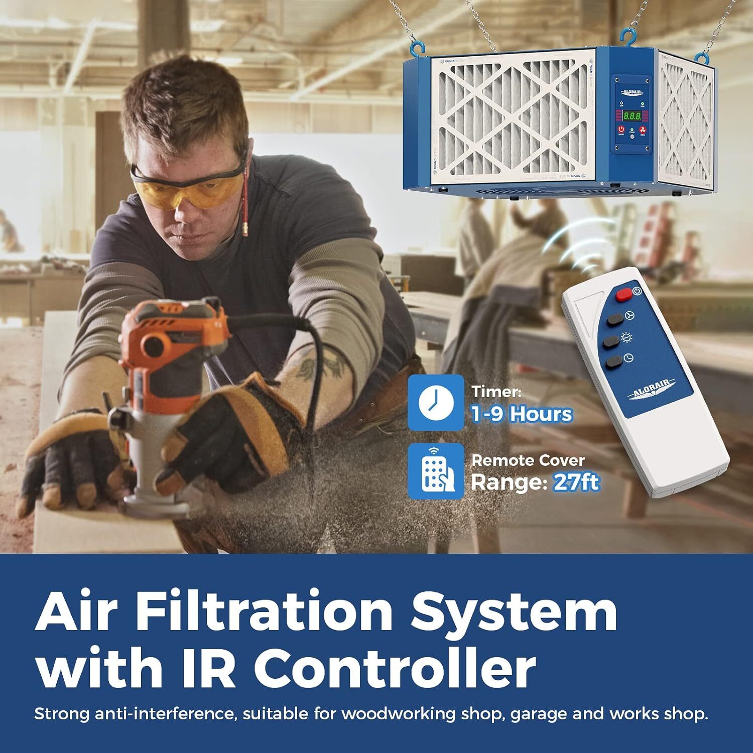 ALORAIR Intake Air Filtration System Woodworking - (1050/1350 CFM) Purecare 1350