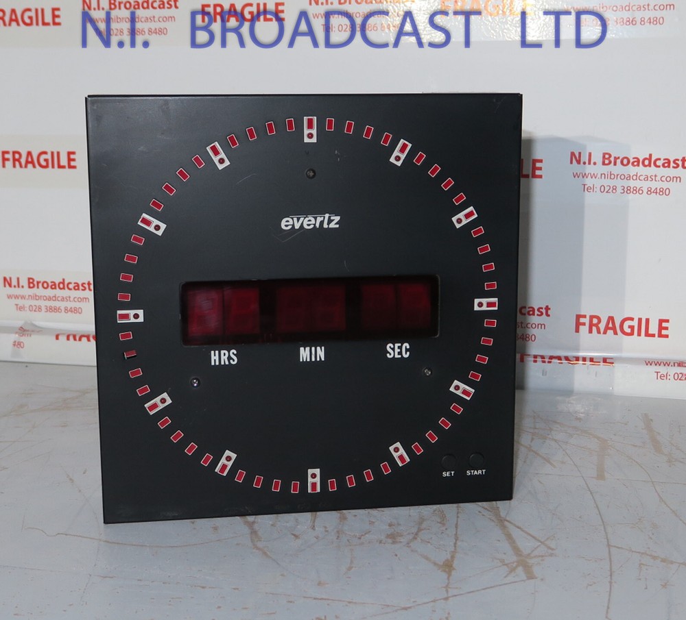 Evertz digital clock with timecode and manual start. (23cm)