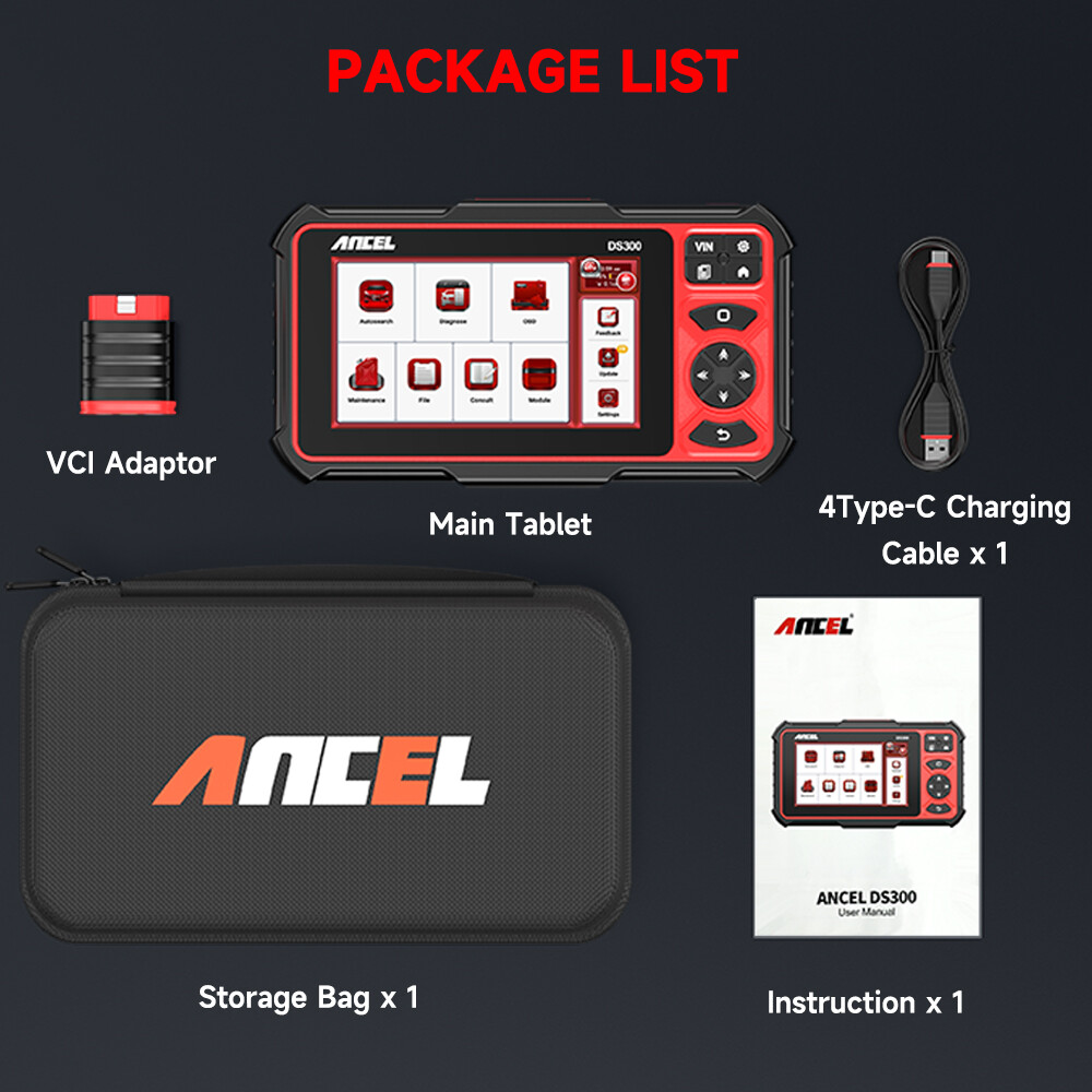 ANCEL DS300 OBD2 Scanner Diagnostic Tool All System ECU Coding Active Test