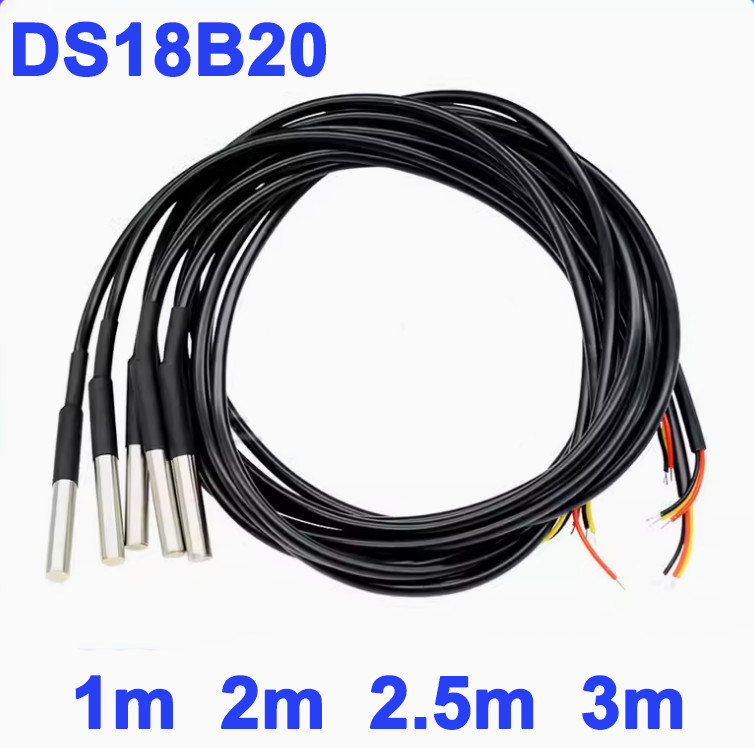 DS18B20 Waterproof Digital Humidity Temperature Sensor Thermal Probe 1/2/3/2.5m