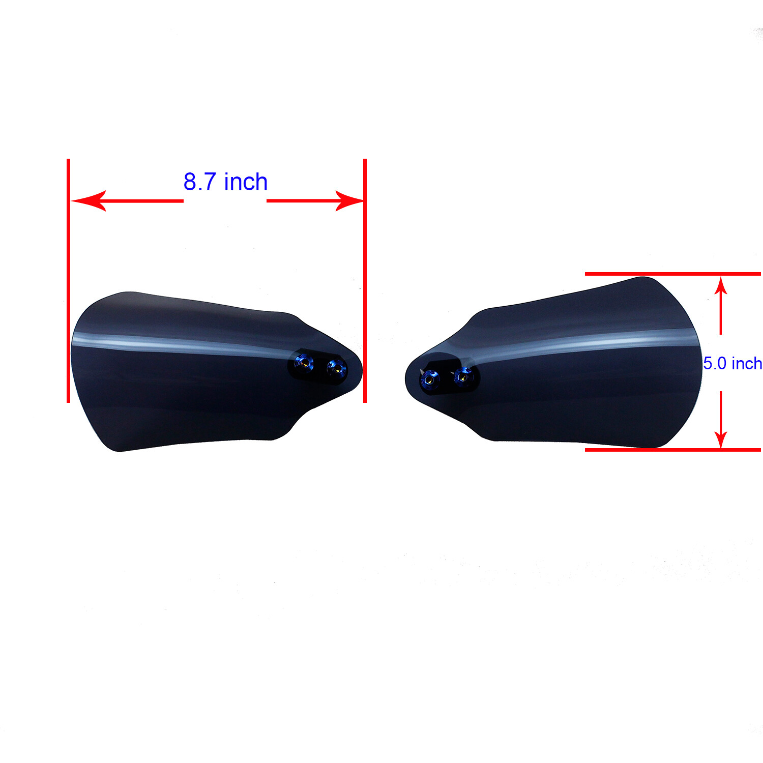 Ink Black Acrylic Hand Guards Wind Deflector Shield For Harley FXBB FXFB FXLR