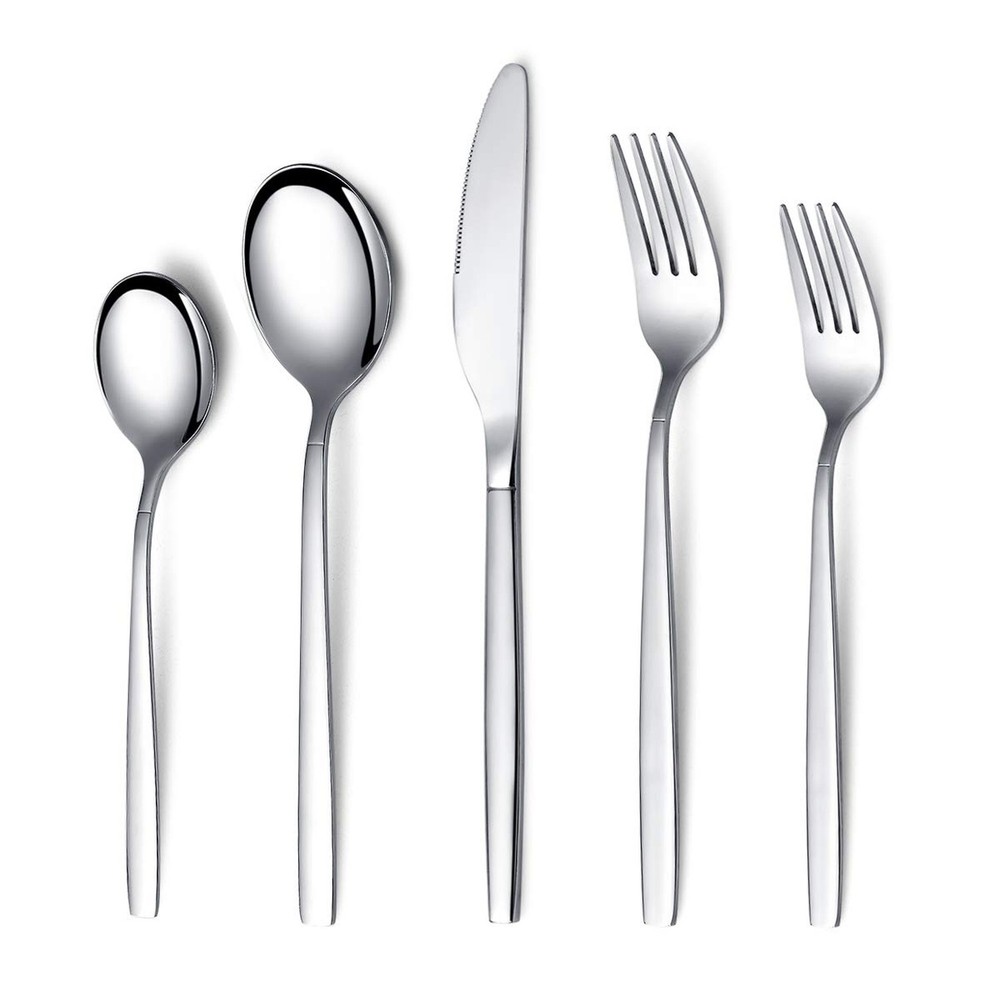 Berglander Flatware Set 20 Pieces, Stainless Steel Flatware Set, Silverware S...