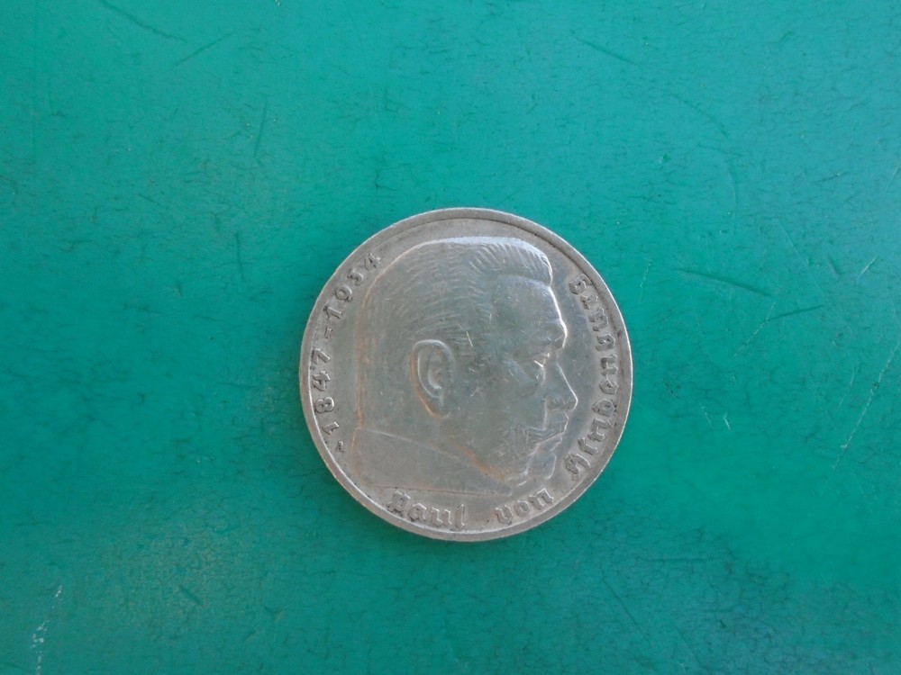 1937- A. GERMANY 5 MARK COIN - Third Reich - SILVER German