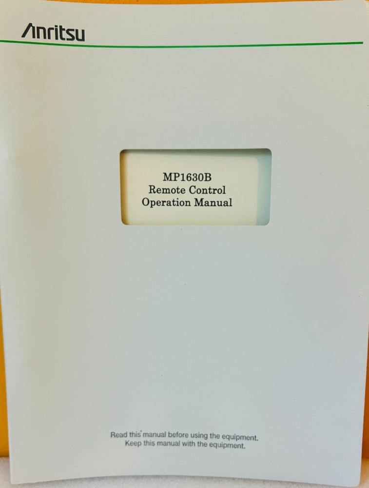 Anritsu MP1630B 1998 First Edition Remote Control Operation Manual.