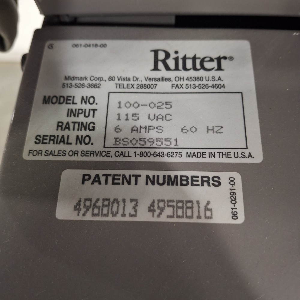 Ritter 100 Exam Table