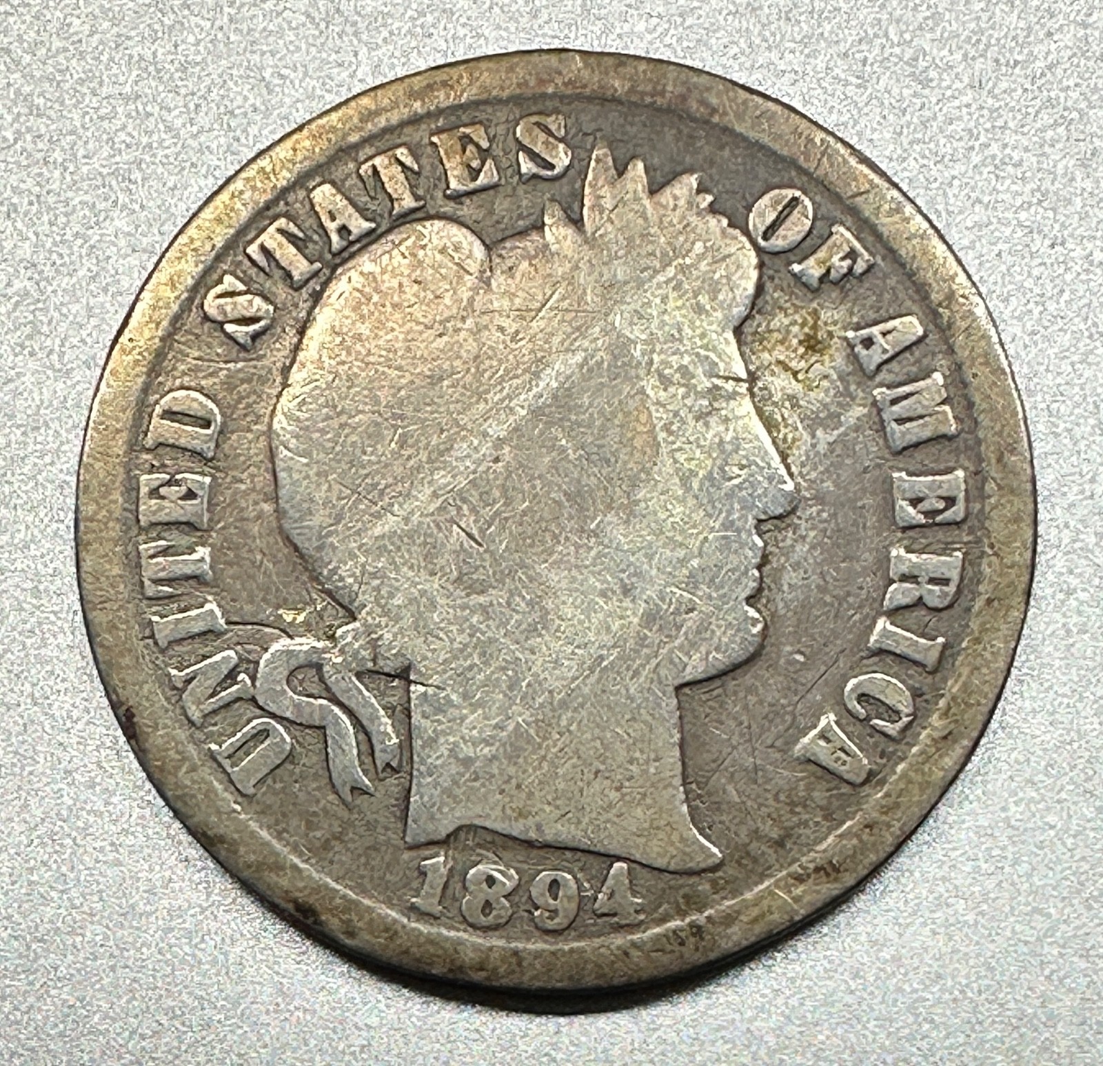 1894  BARBER DIME   GOOD DETAILS  #1735