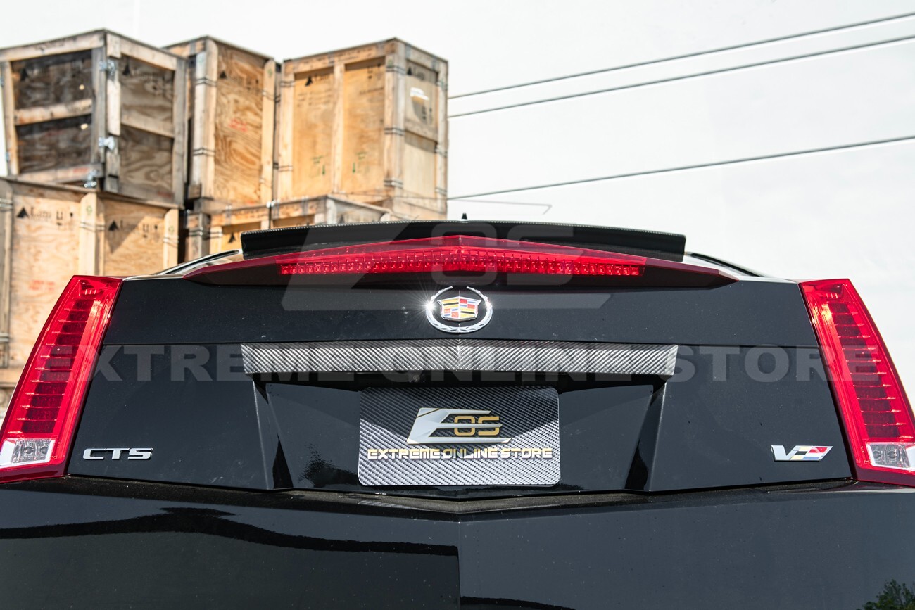 For 09-15 Cadillac CTS-V Coupe CARBON FIBER Rear Deck Lid Applique Trunk Insert