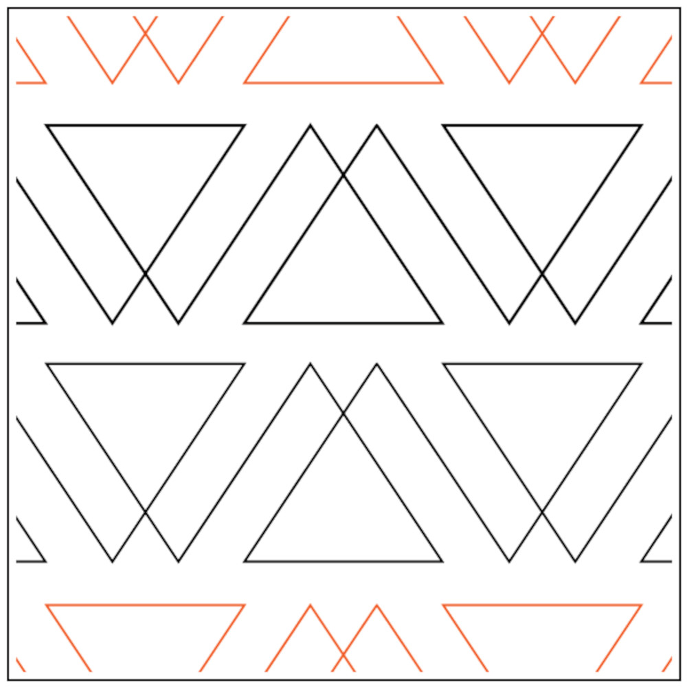 Pantograph Quilting Boho Triangle Quilt Patterns for Longarm Machine Quilters