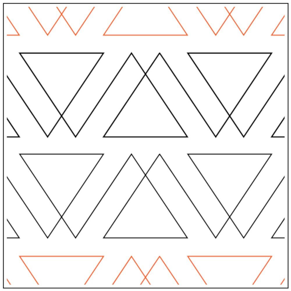 Pantograph Quilting Boho Triangle Quilt Patterns for Longarm Machine Quilters