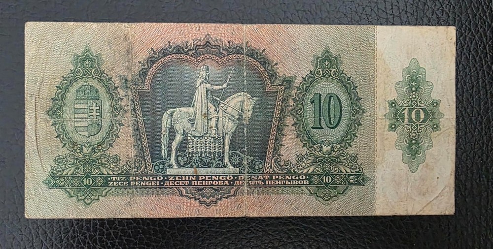 1936 Hungary 10 Pengo Note