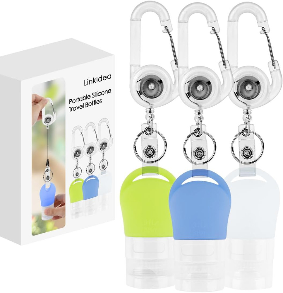 Portable Silicone Travel Bottles Set, Empty Hand Soap Containers Refillable Cont
