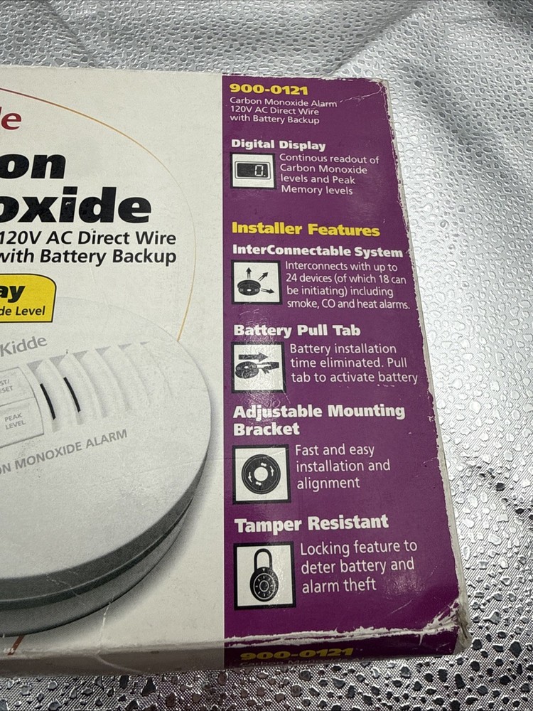 Kidde Hardwired Carbon Monoxide Detector with 9-Volt Battery Backup, Digital LED