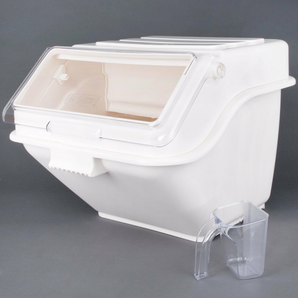 12.6 Gallon 200 Cup Shelf Ingredient Bin w/ 2 1/2 Cup Measuring Flip Lid Scoop