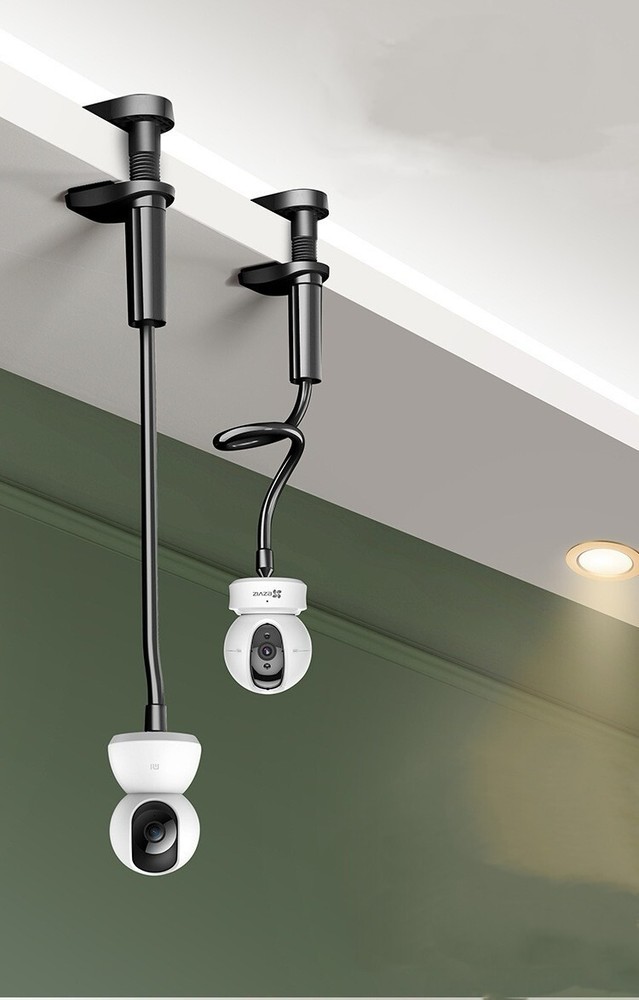 No-Drill Security Camera Mount-Flexible Clamp Bracket, 50cm (Black & White)