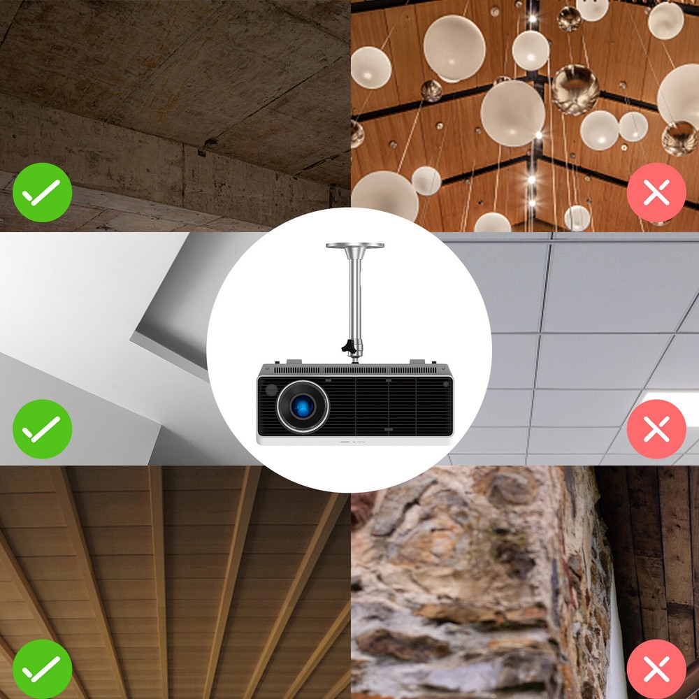 Adjustable Projector Stand - Aluminum Hanger for Wall & Ceiling LCD Installation