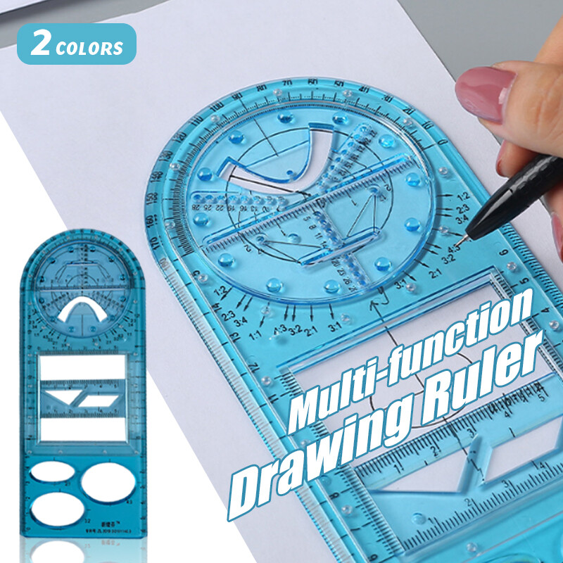 Multifunctional Geometric Drawing Ruler Mathematics Measuring Drafting Teaching