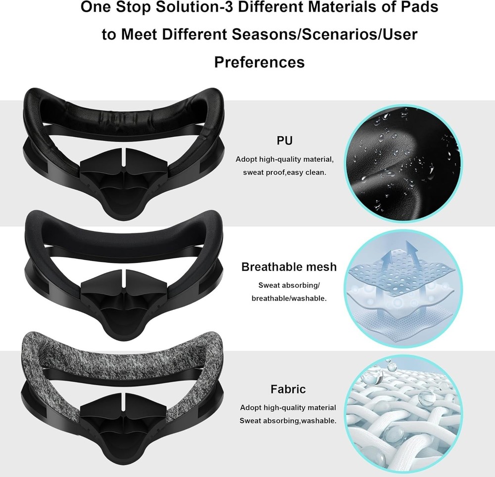 Multi-Material Pads Set for Quest 3 Accessories
