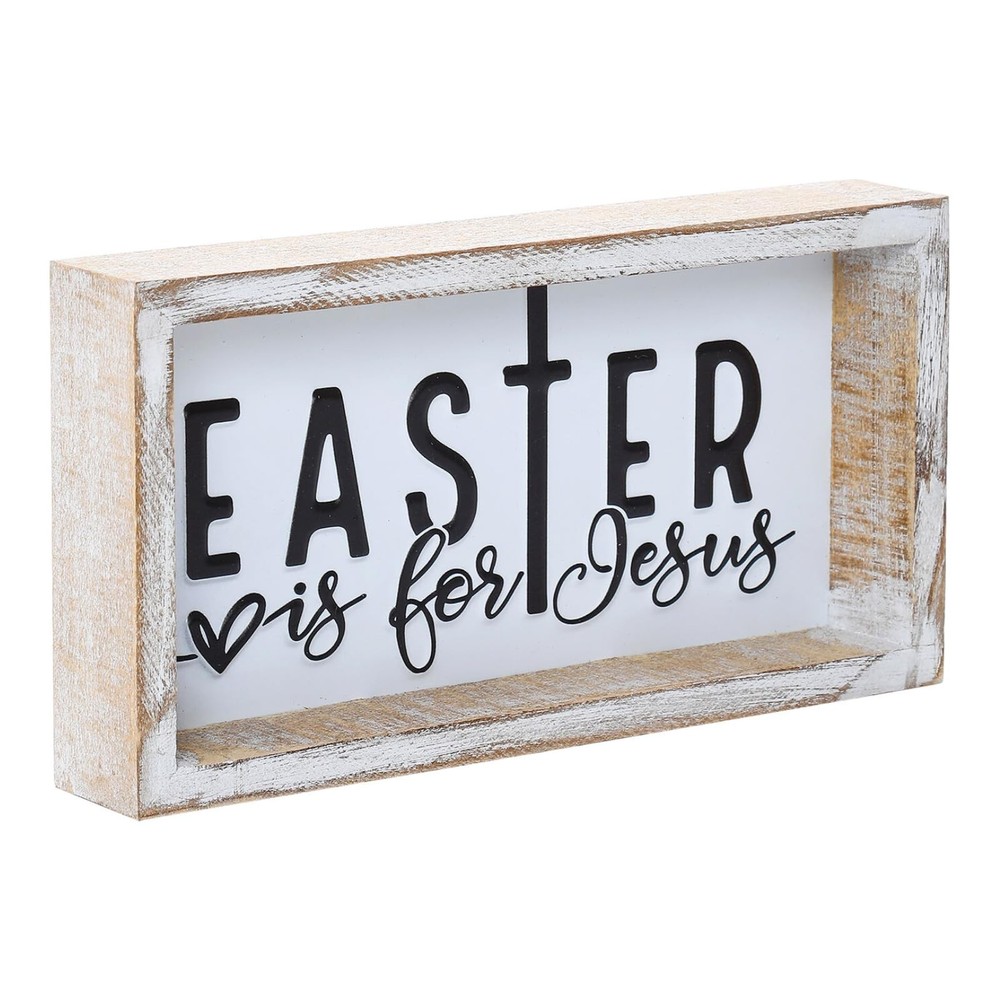 Religious Easter Decorations, Rustic Christian Easter Decor, Spring Table Dec...