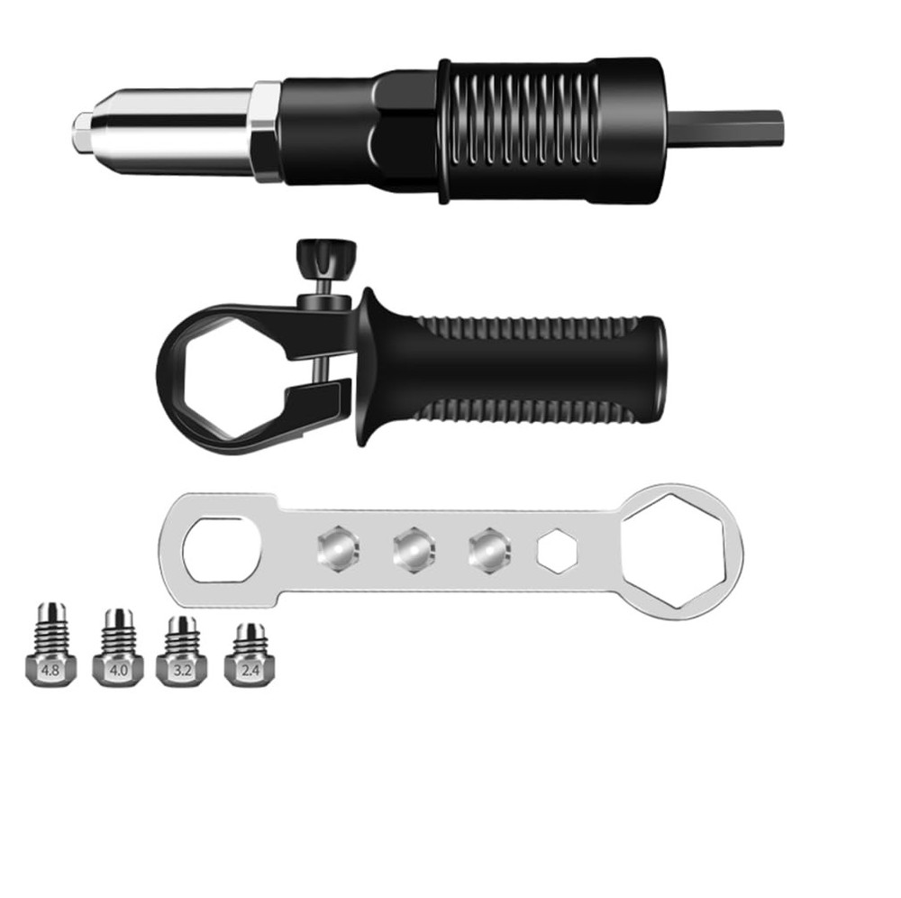 Rivet Gun Adapter Kit,Electric Power Drill Rivet Attachment,Easy Processing