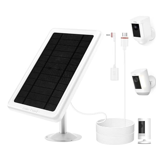 5W Solar Panel for Ring Camera, 2-Pack Solar Panel Charger white 1PCS