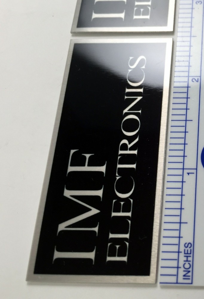 IMF Electronics Speaker Badge Logo Custom Made Aluminum PAIR