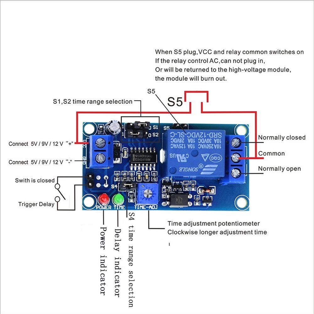 ANMBEST 2PCS DC 12v Delay Relay Switch Turn On Off Module with Time...