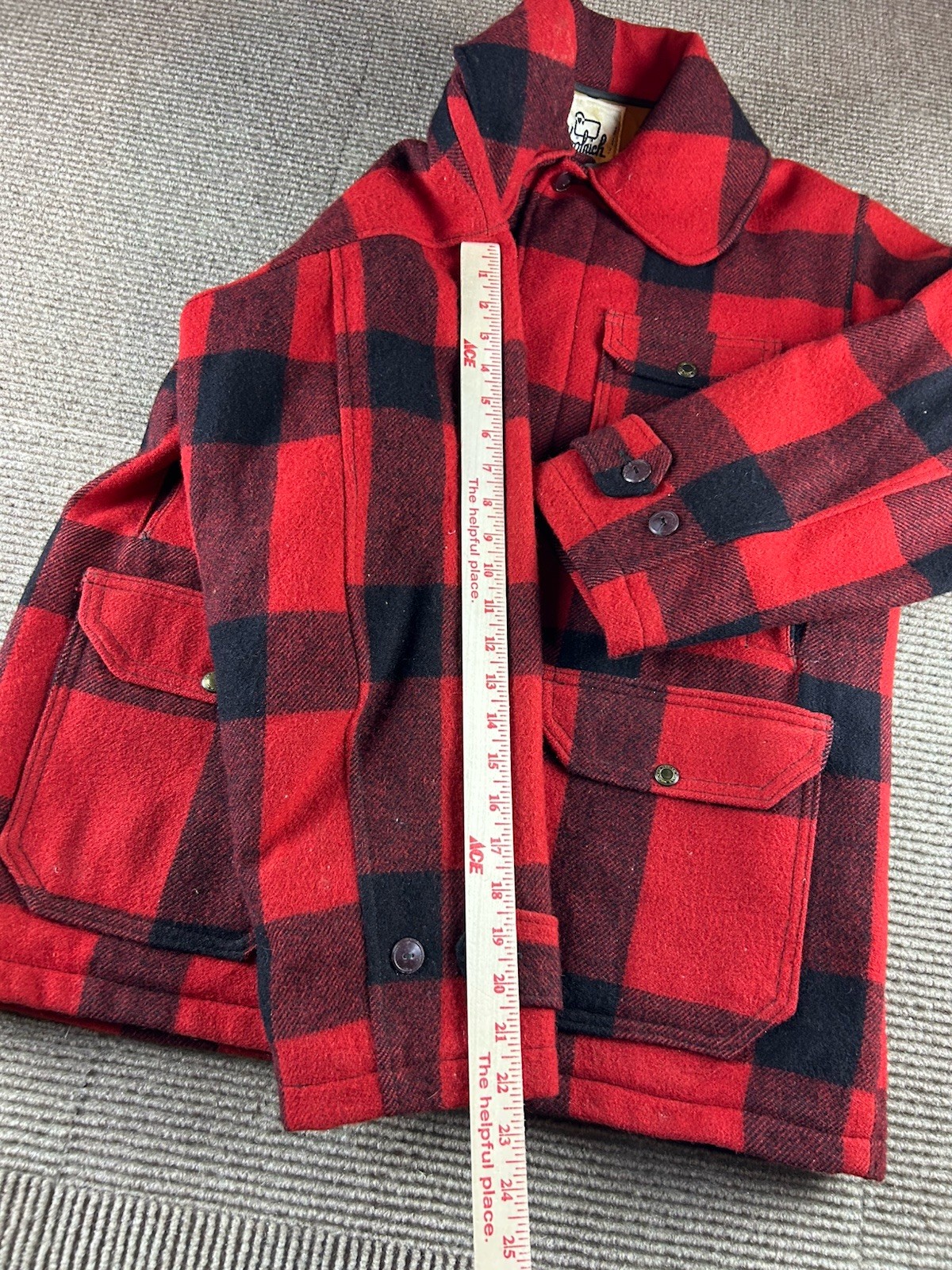 Vintage Woolrich Jacket Mens 40 Buffalo Plaid Mackinaw Wool Hunting & Pants NWT