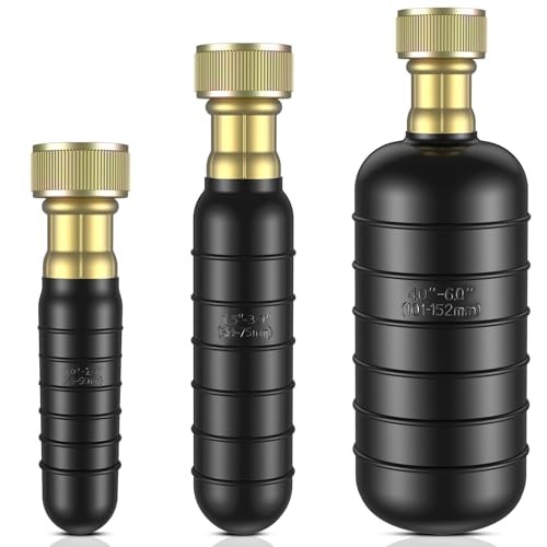 3-Pack Drain Bladder Kit, Water-Powered Rubber Drain Cleaning Bladder, Fits 1