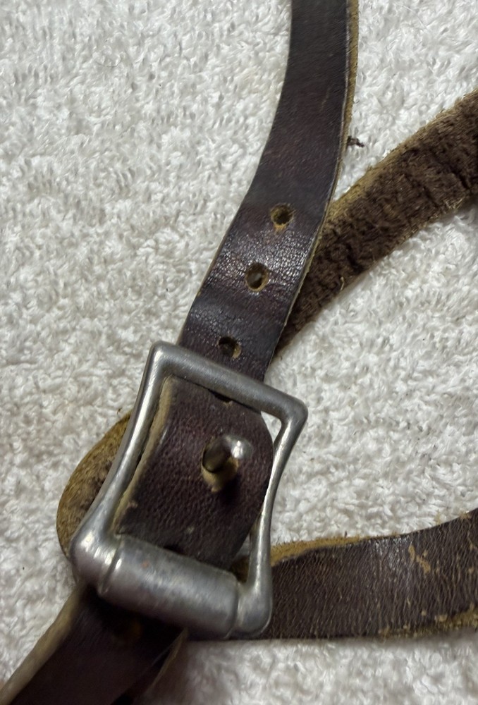 Vintage Thick Leather Dog Muzzle Large - XLarge adjustable strap