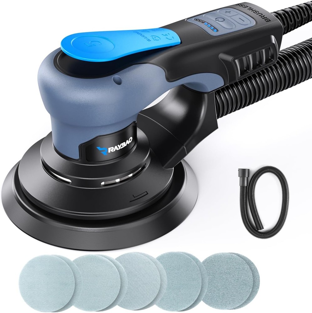 6 Inch Palm Sander 350W Variable Speed 10 Discs