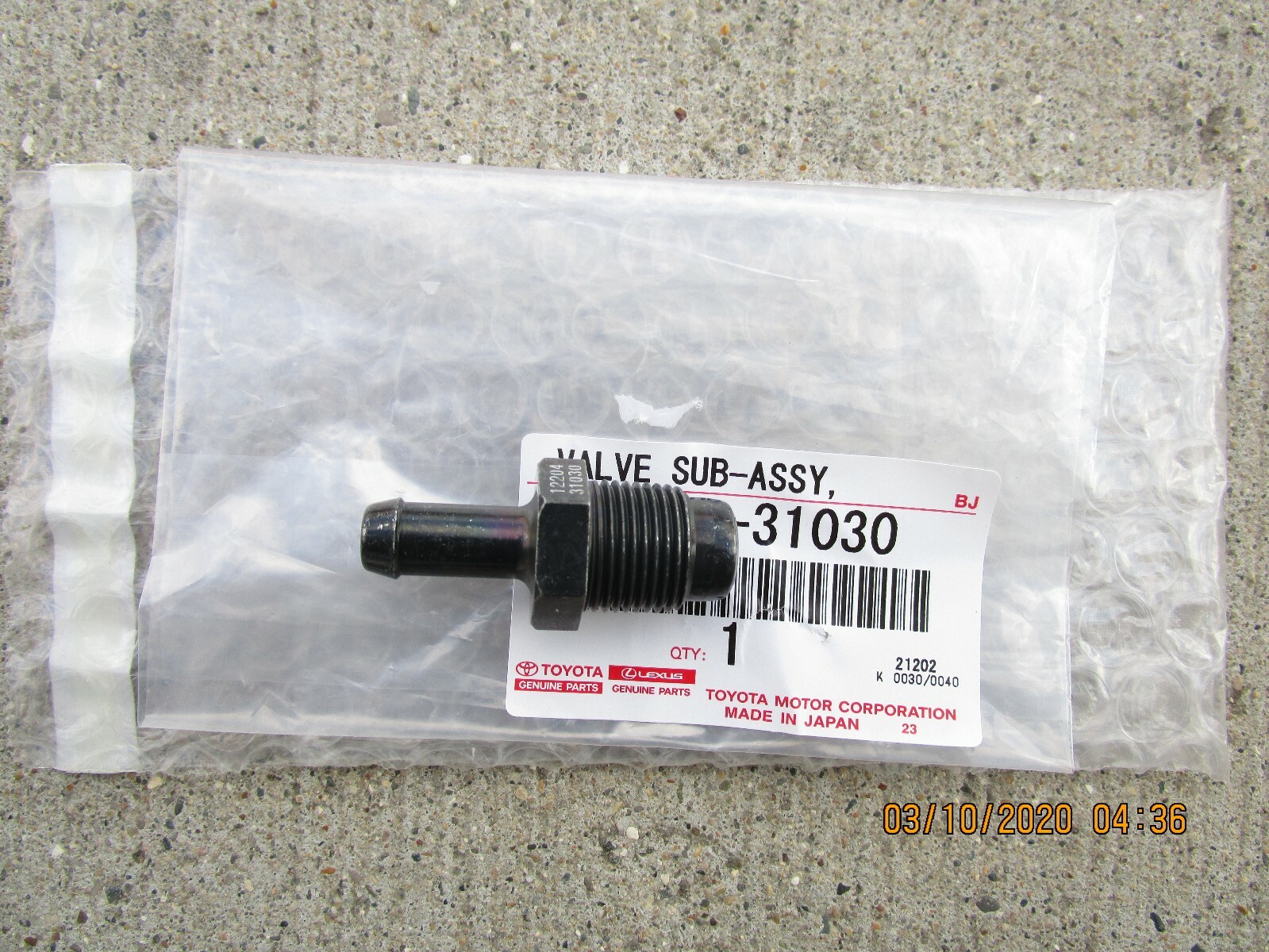 FITS: 03 - 09 TOYOTA 4RUNNER 4.0L V6 VENTILATION VALVE PCV SUB ASSEMBLY OEM NEW