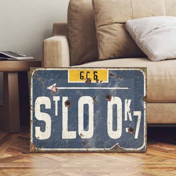 Vintage Style WW2 Saint Lo Band Of Brothers War Sign