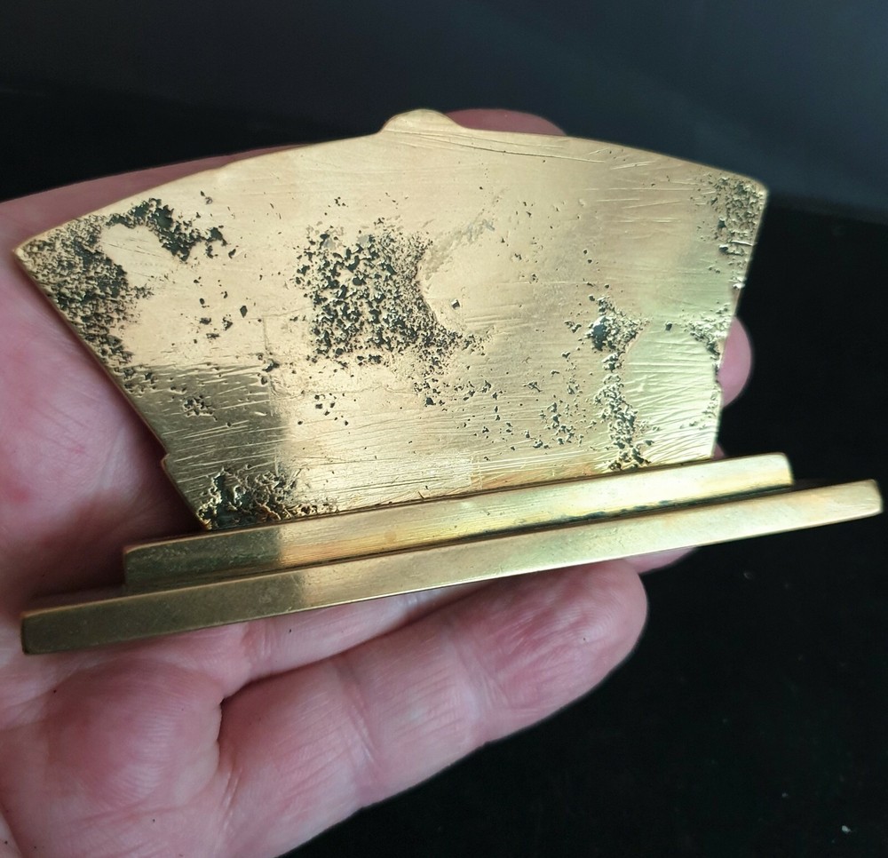 WW2 British Heavy Brass Paperweight for Royal Navy Sloop HMS Lowestoft 1940-1941