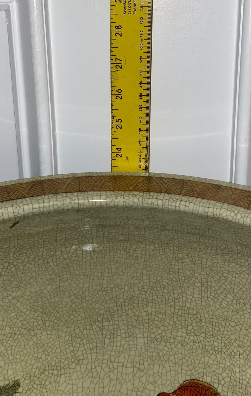 Chinese Planter Fine Porcelain Crackle Glazed Hand-Painted - Near Mint