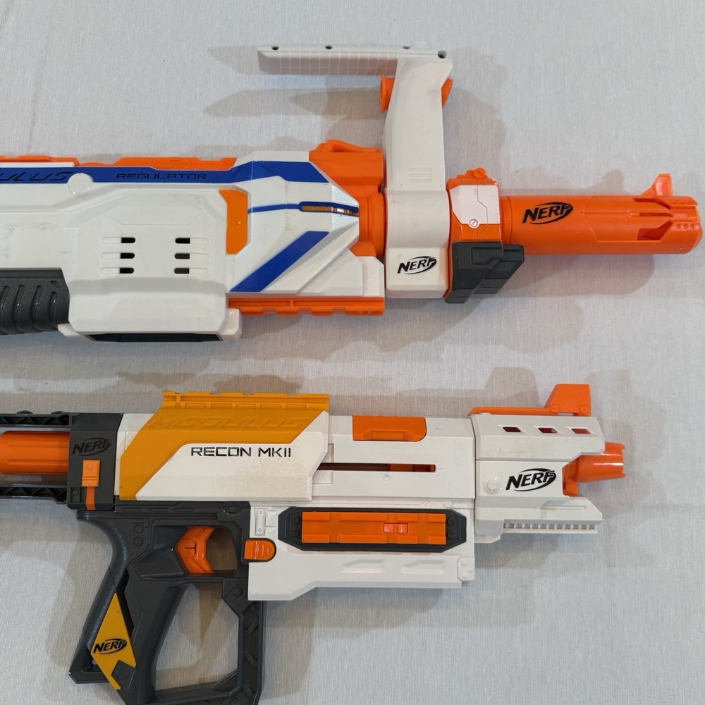 Nerf N-Strike Motorized Modulus Regulator & MK II w/ Attachments Tested/working