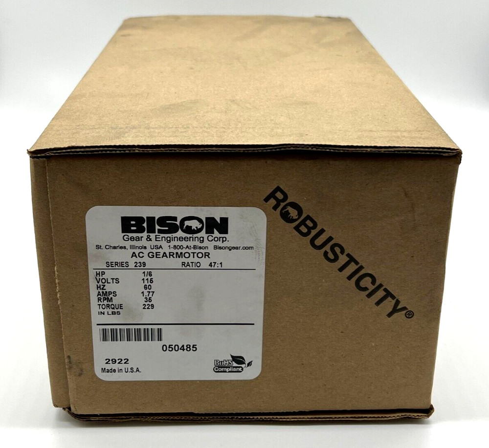Bison AC Gear Motor  - NEW