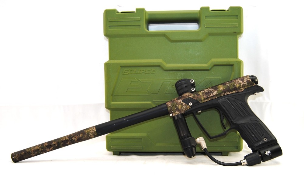 Used Planet Eclipse ETHA 1 Paintball Marker Camo Black with Original Case