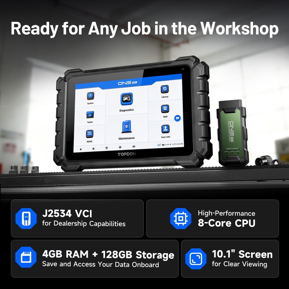 TOPDON ONE Lite 10.1" Bidirectional Diagnostic Scan Tool with ECU Coding