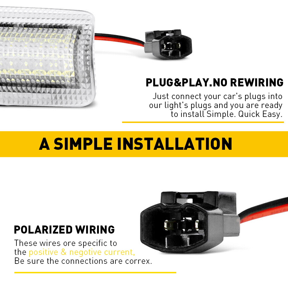 2X LED Door Courtesy Light Lamp White For 2008-2022 Toyota Camry Avalon Sequoia