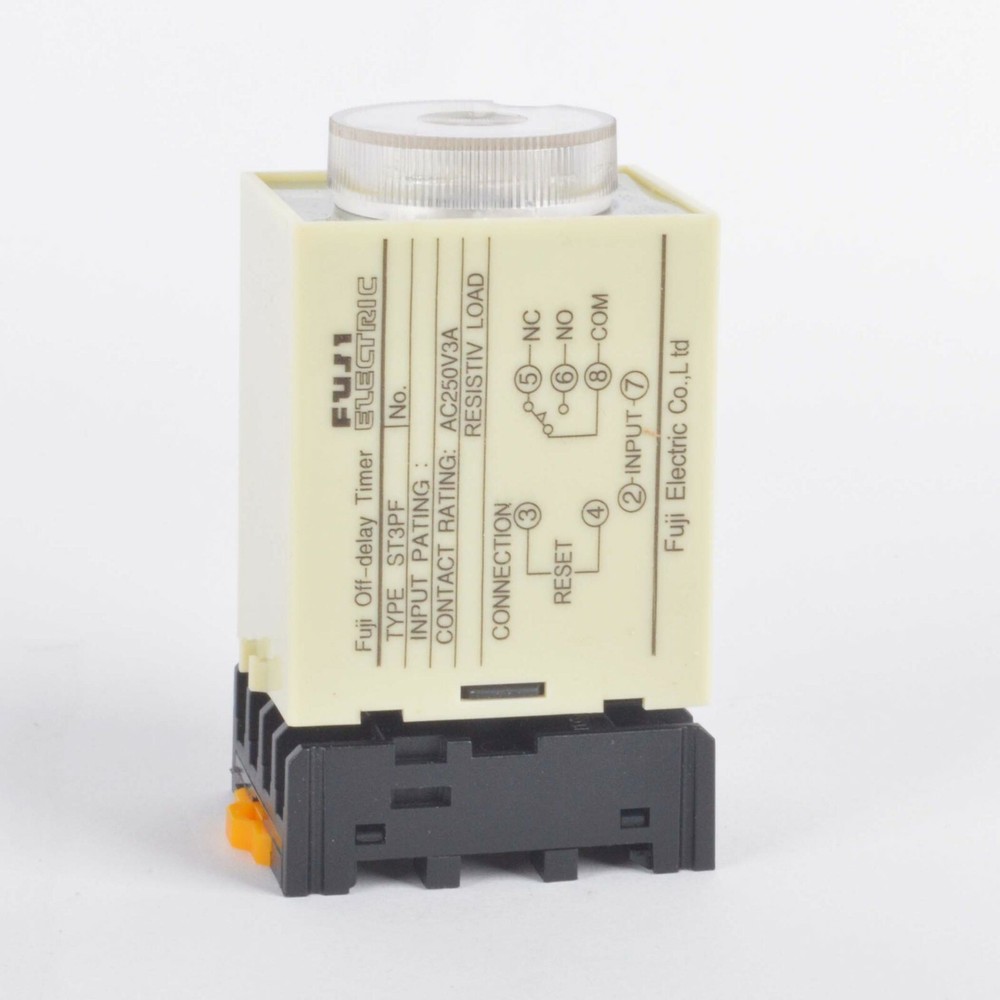 ST3PF 110V Power Off Delay Timer Time Relay 0-10min With PF083A Socket Base