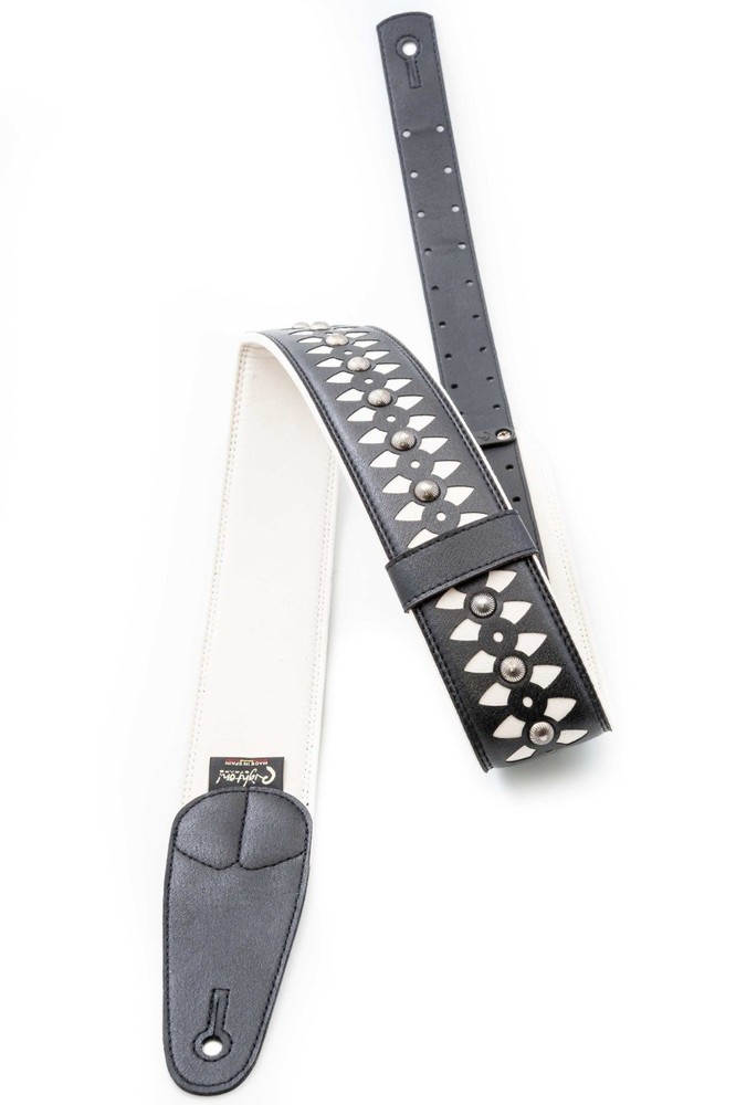 RightOn! Armour Design Guitar Strap; White