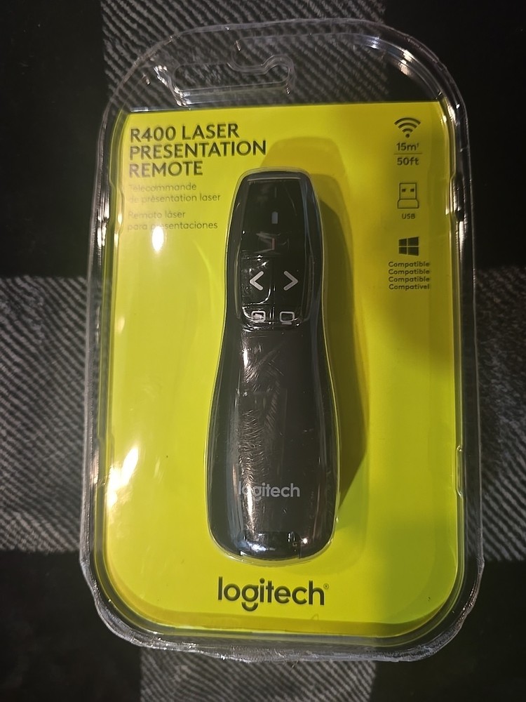 Logitech Wireless Presenter R400, Wireless Presentation Remote Clicker with Lase